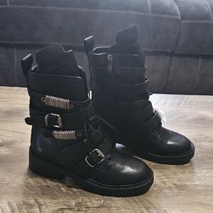 DKNY Black Combat & Moto Boots